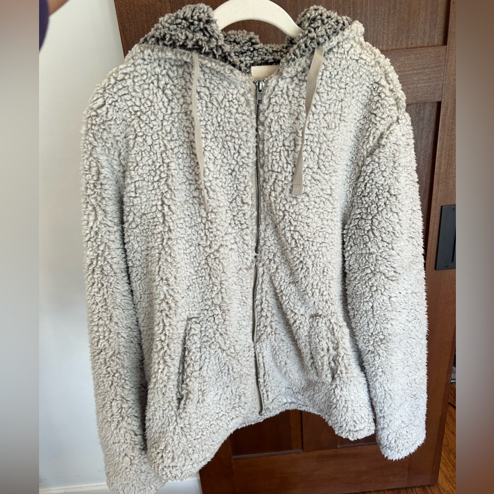 Thread Supply gray sherpa zip up with hood